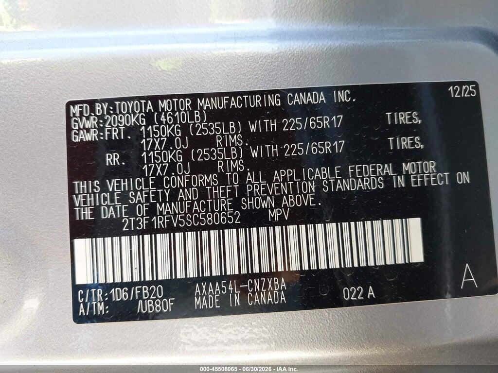 2T3F1RFV5SC580652 2025 TOYOTA RAV4 photo no. 9