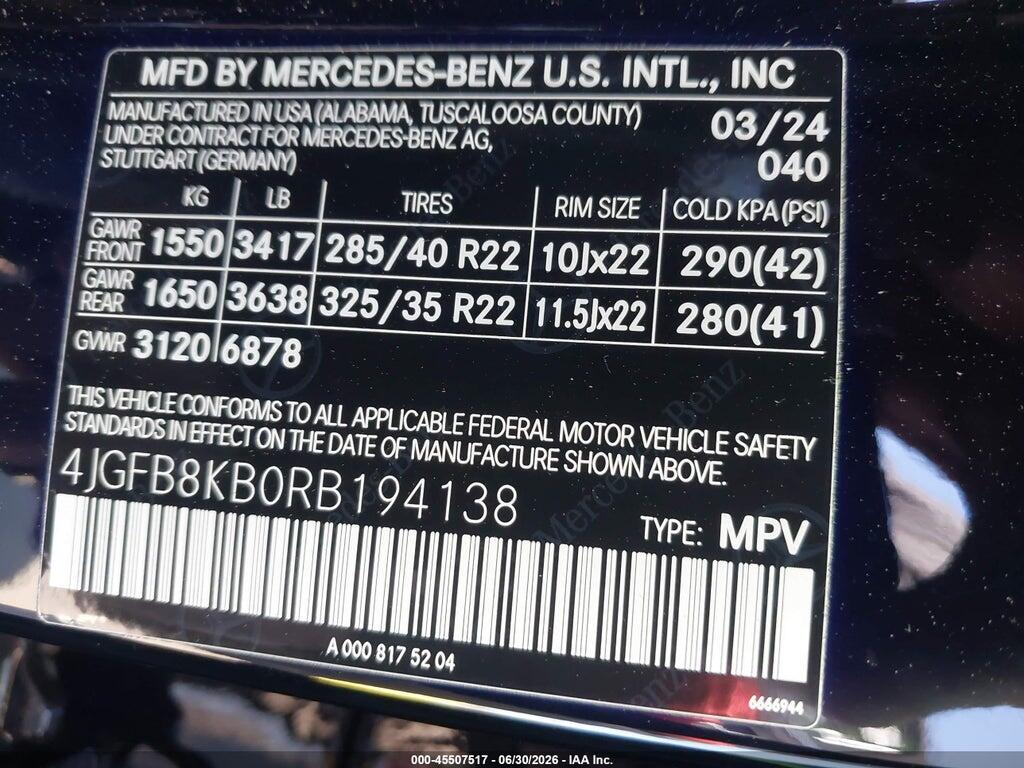4JGFB8KB0RB194138 2024 MERCEDES-BENZ AMG GLE 63 photo no. 9