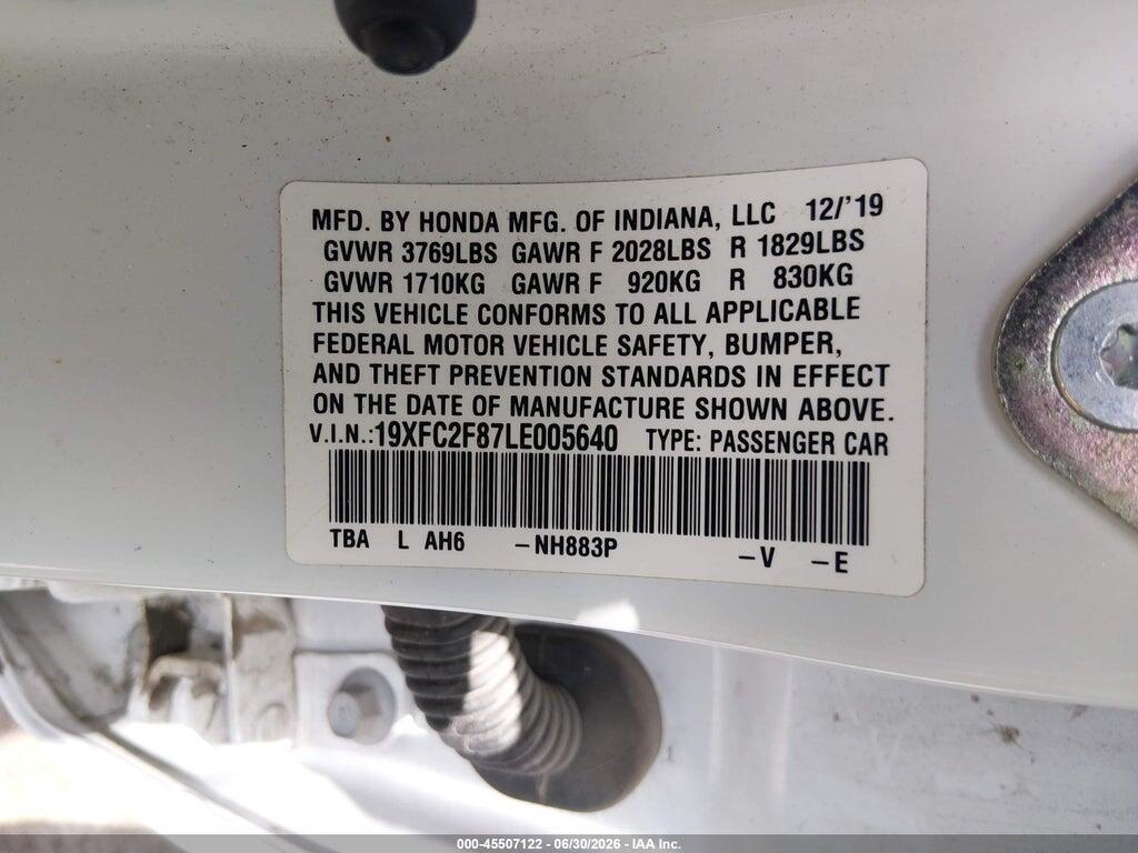 19XFC2F87LE005640 2020 HONDA CIVIC photo no. 9