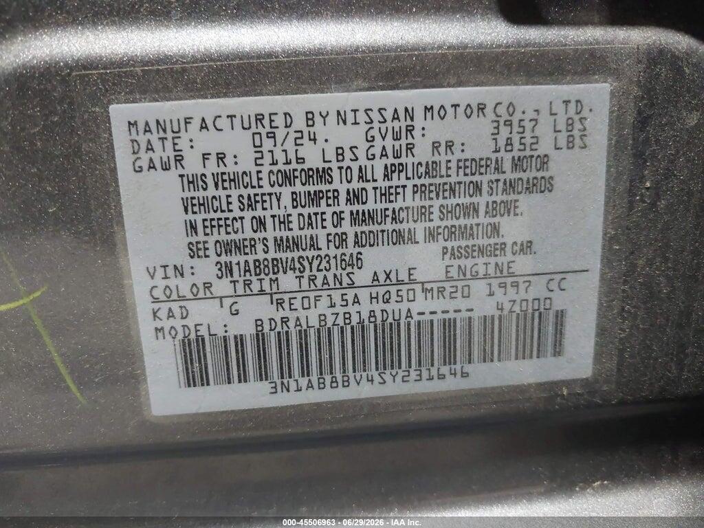 3N1AB8BV4SY231646 2025 NISSAN SENTRA photo no. 9
