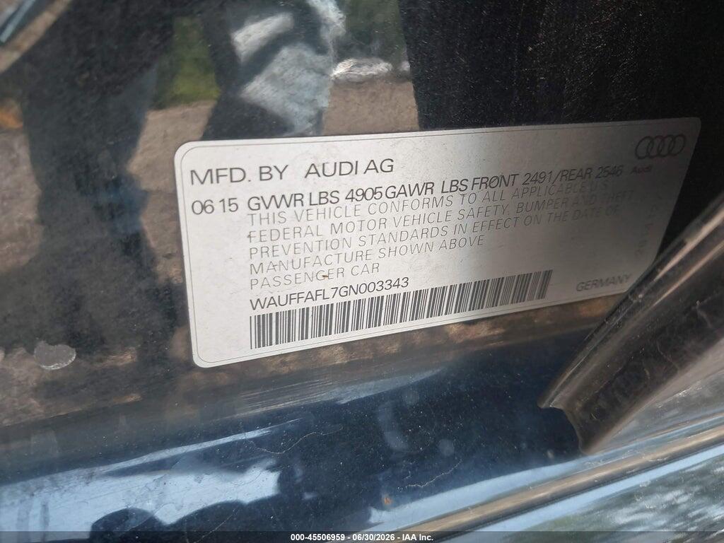 WAUFFAFL7GN003343 2016 AUDI A4 photo no. 9