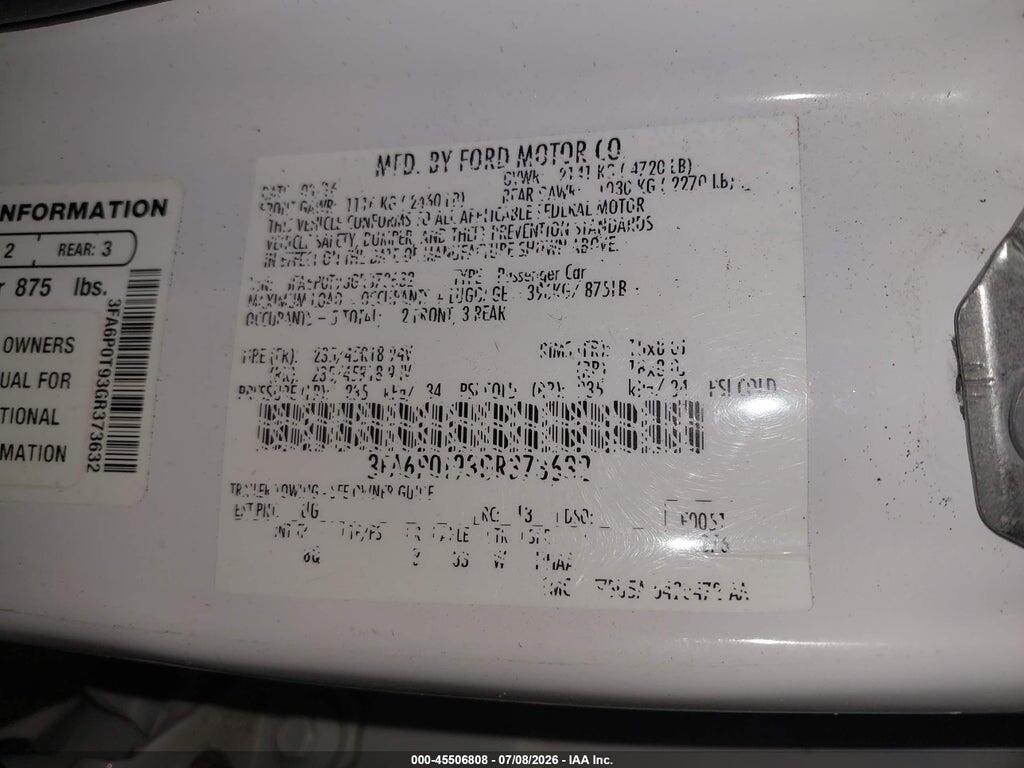 3FA6P0T93GR373632 2016 FORD FUSION photo no. 9