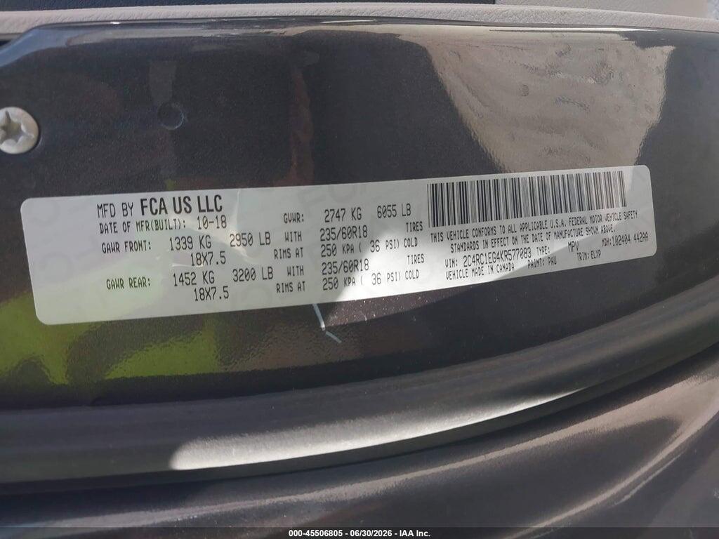 2C4RC1EG4KR577083 2019 CHRYSLER PACIFICA photo no. 9