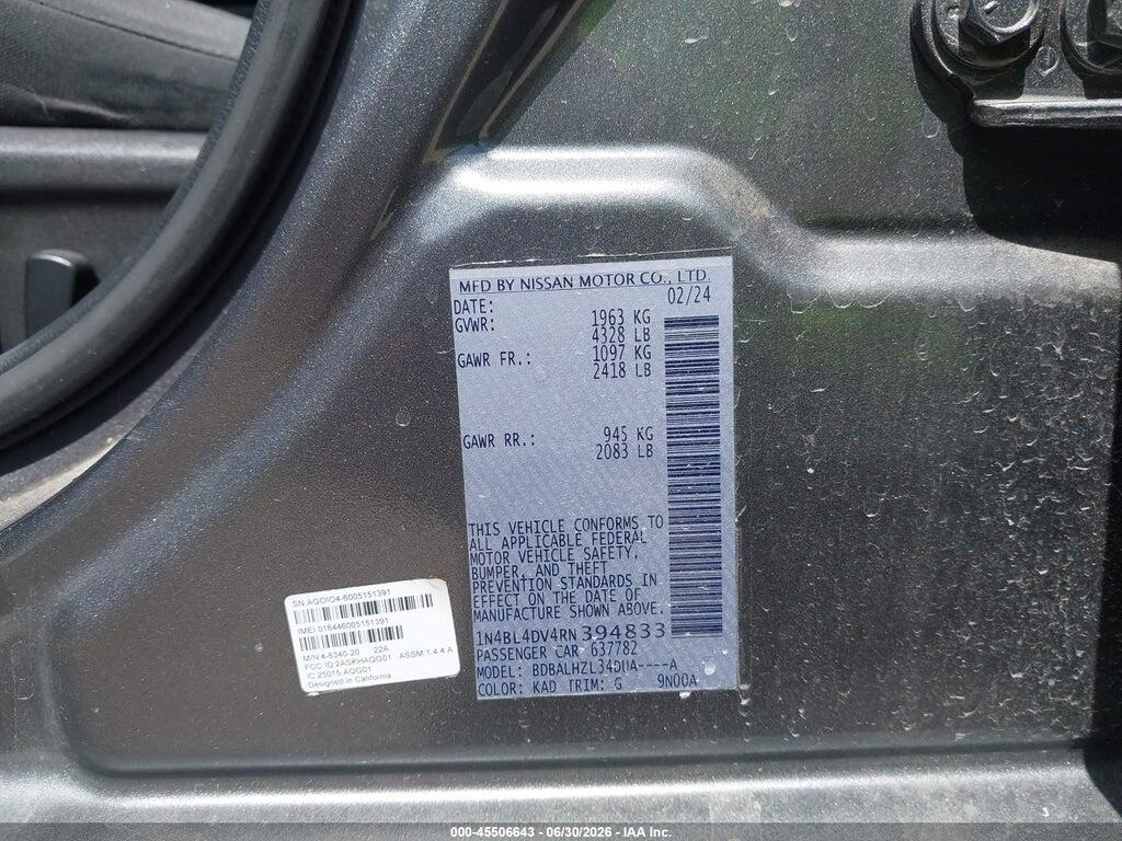 1N4BL4DV4RN394833 2024 NISSAN ALTIMA photo no. 9