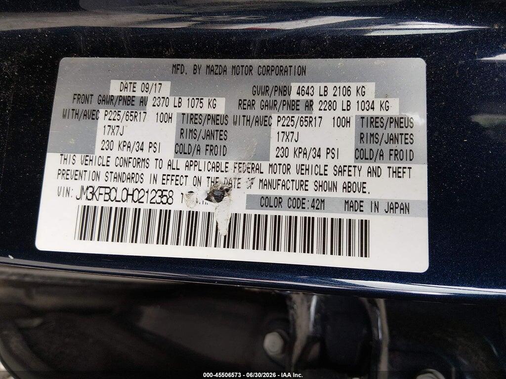 JM3KFBCL0H0212358 2017 MAZDA CX-5 photo no. 9