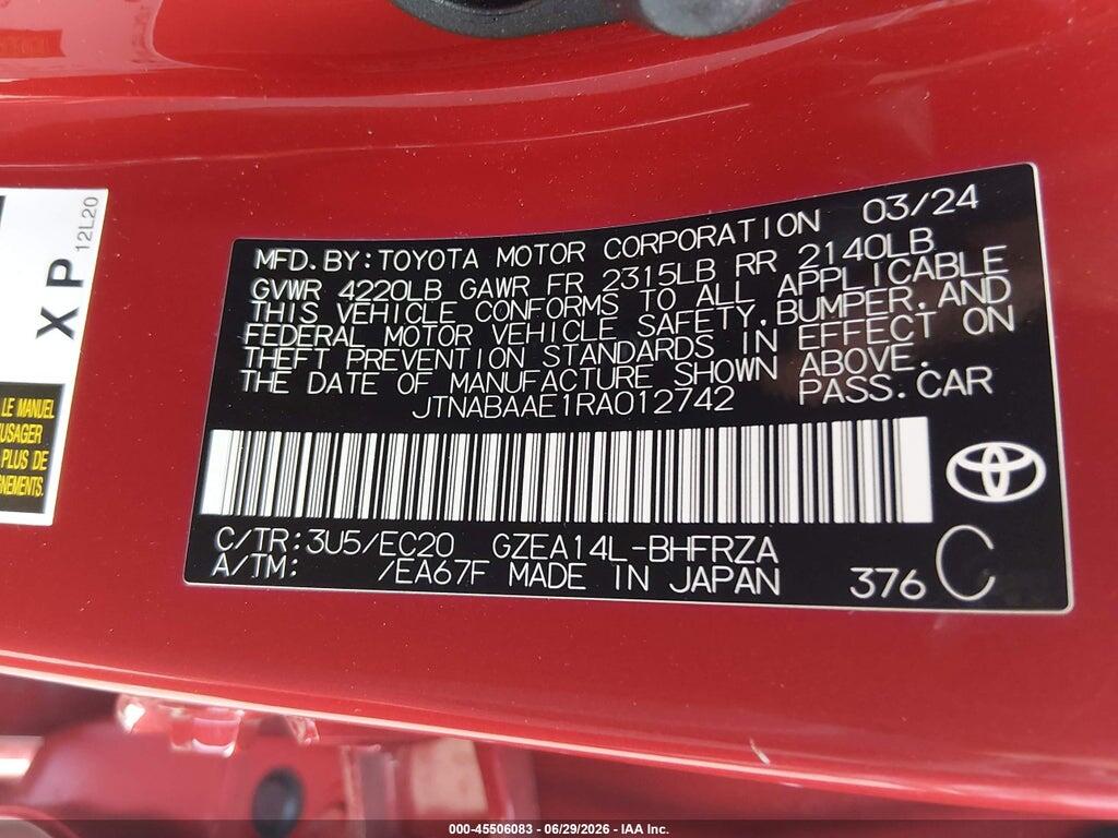 JTNABAAE1RA012742 2024 TOYOTA GR COROLLA photo no. 9