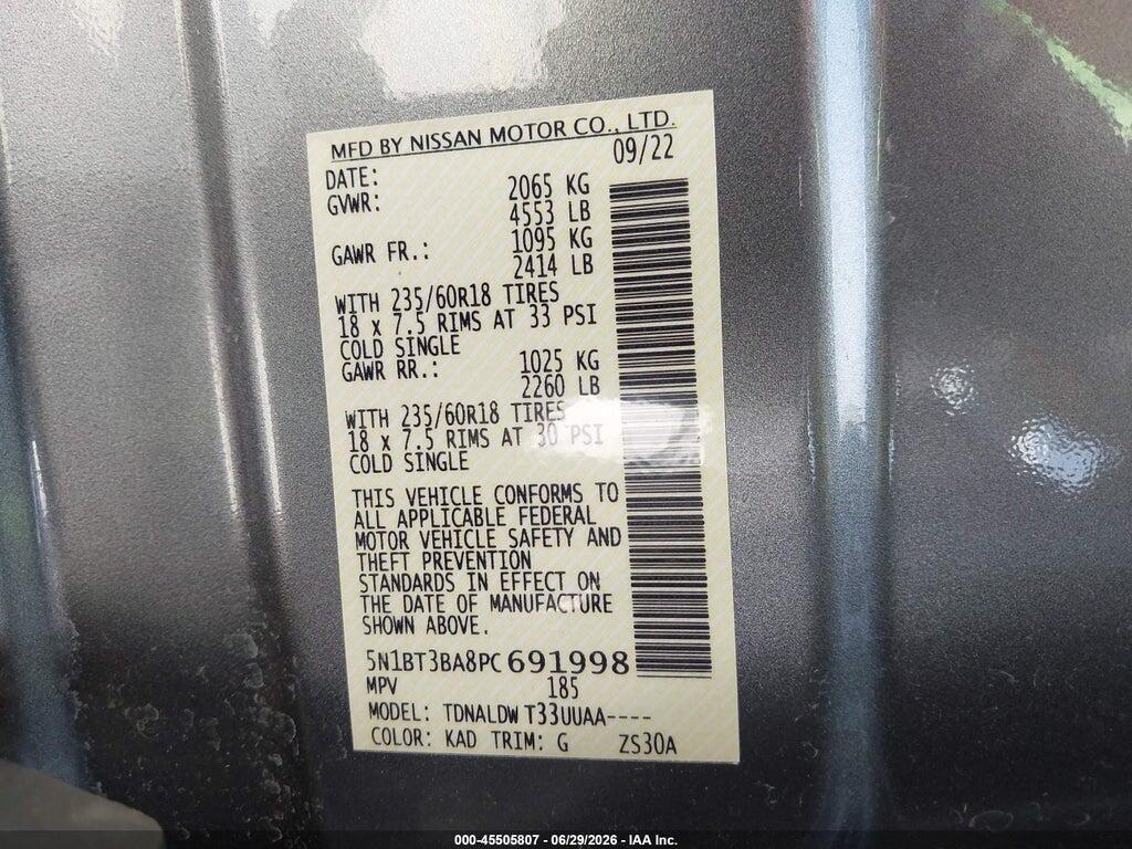 5N1BT3BA8PC691998 2023 NISSAN ROGUE photo no. 9