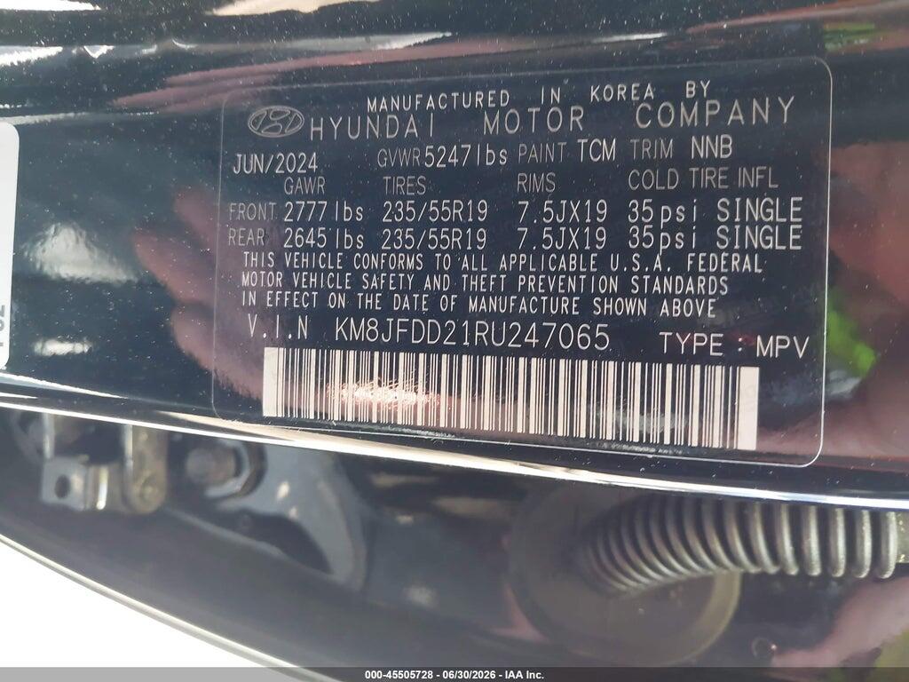 KM8JFDD21RU247065 2024 HYUNDAI TUCSON PLUG-IN HYBRID photo no. 9