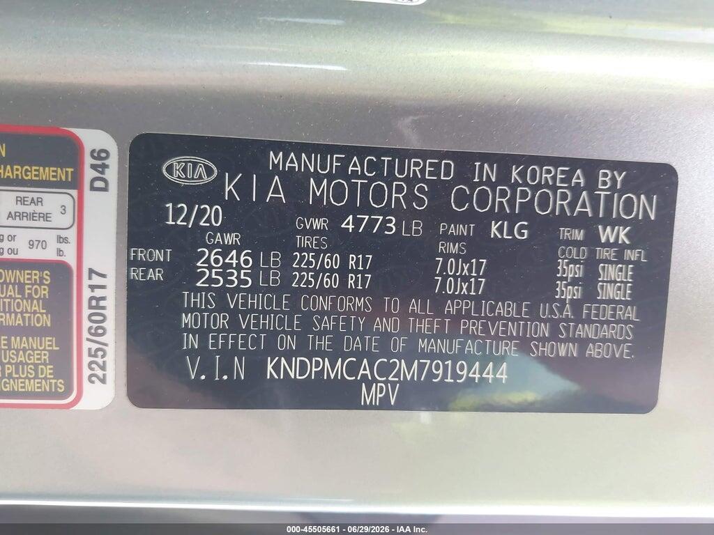 KNDPMCAC2M7919444 2021 KIA SPORTAGE photo no. 9