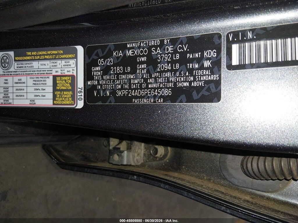 3KPF24AD6PE645086 2023 KIA FORTE photo no. 9
