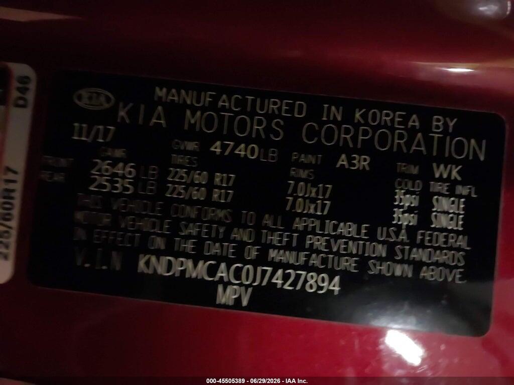 KNDPMCAC0J7427894 2018 KIA SPORTAGE photo no. 9