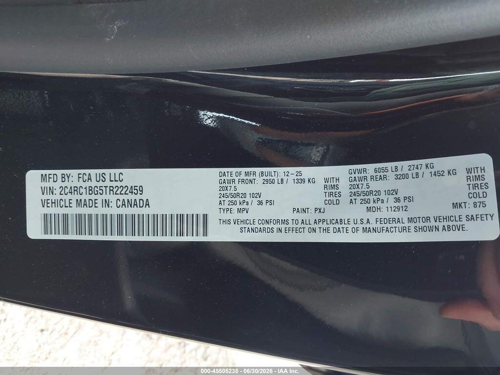 2C4RC1BG5TR222459 2026 CHRYSLER PACIFICA photo no. 9