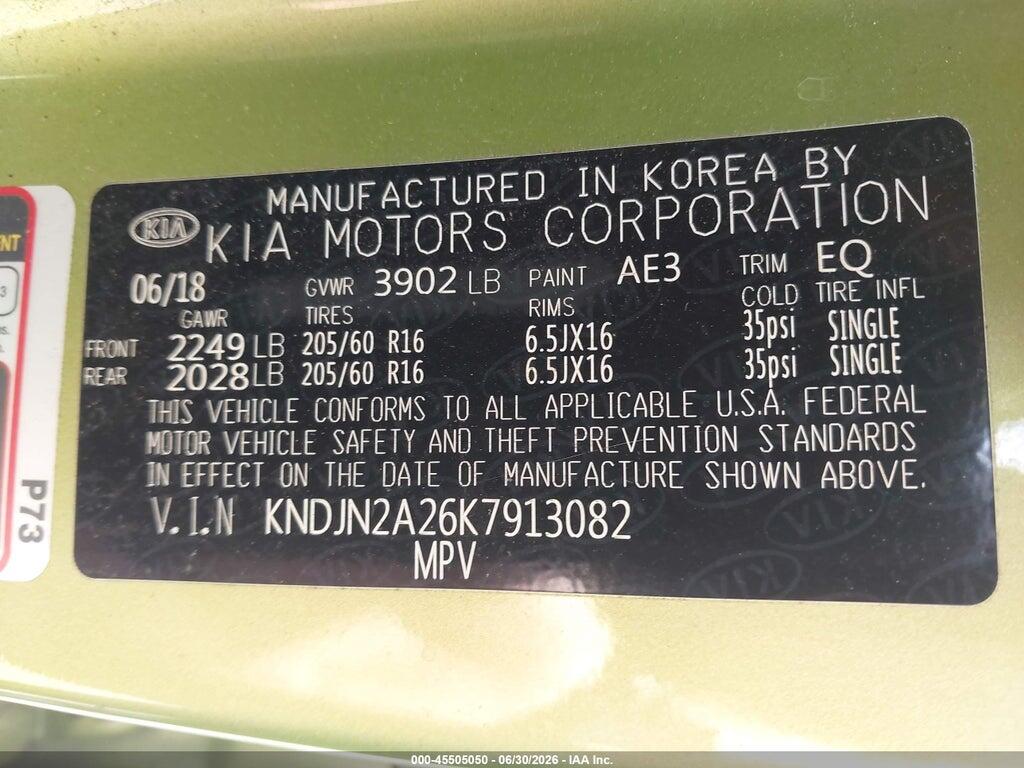 KNDJN2A26K7913082 2019 KIA SOUL photo no. 9