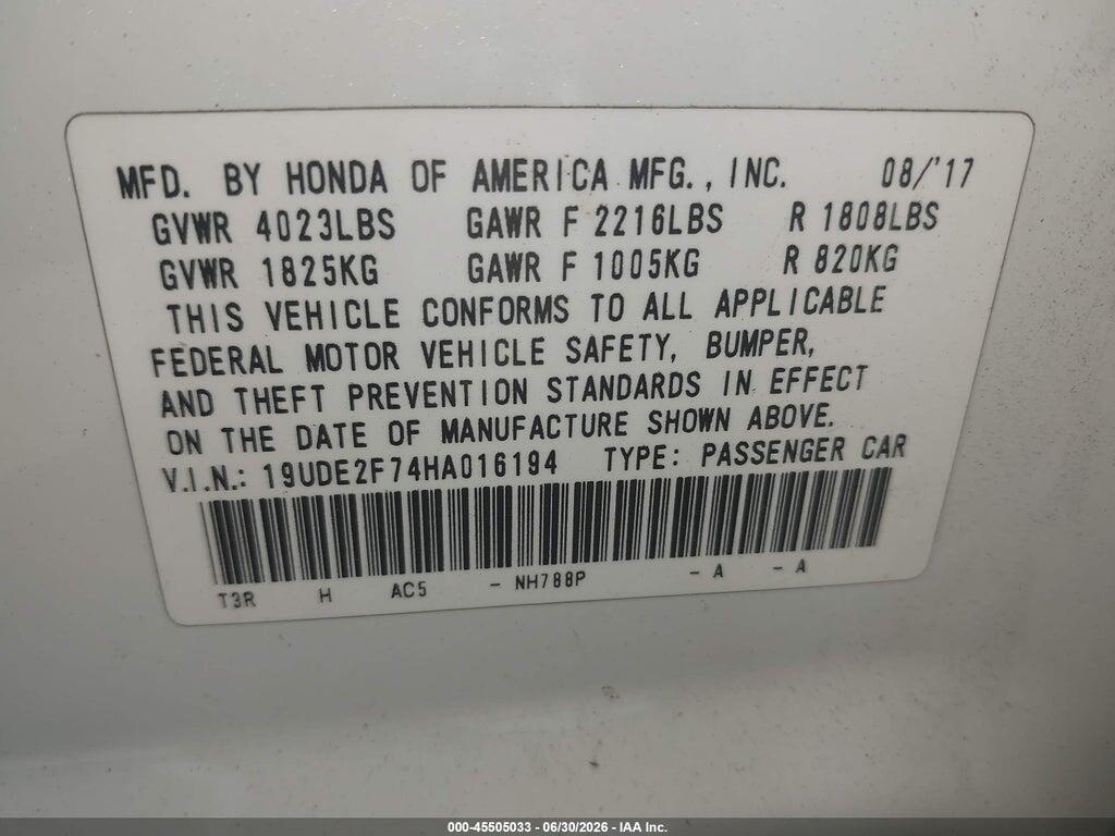 19UDE2F74HA016194 2017 ACURA ILX photo no. 9
