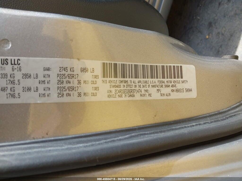 2C4RDGEG9GR371474 2016 DODGE GRAND CARAVAN photo no. 9