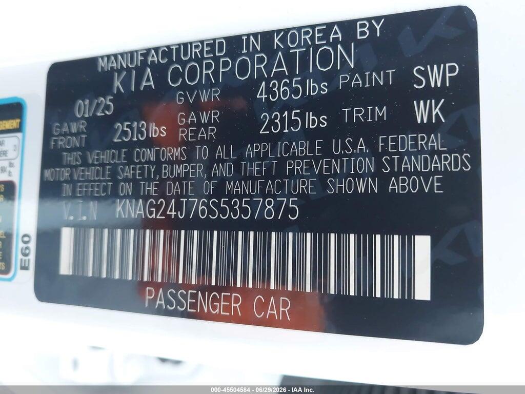 KNAG24J76S5357875 2025 KIA K5 photo no. 9