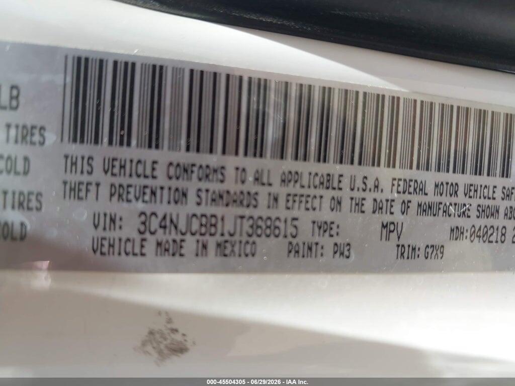 3C4NJCBB1JT368615 2018 JEEP COMPASS photo no. 9