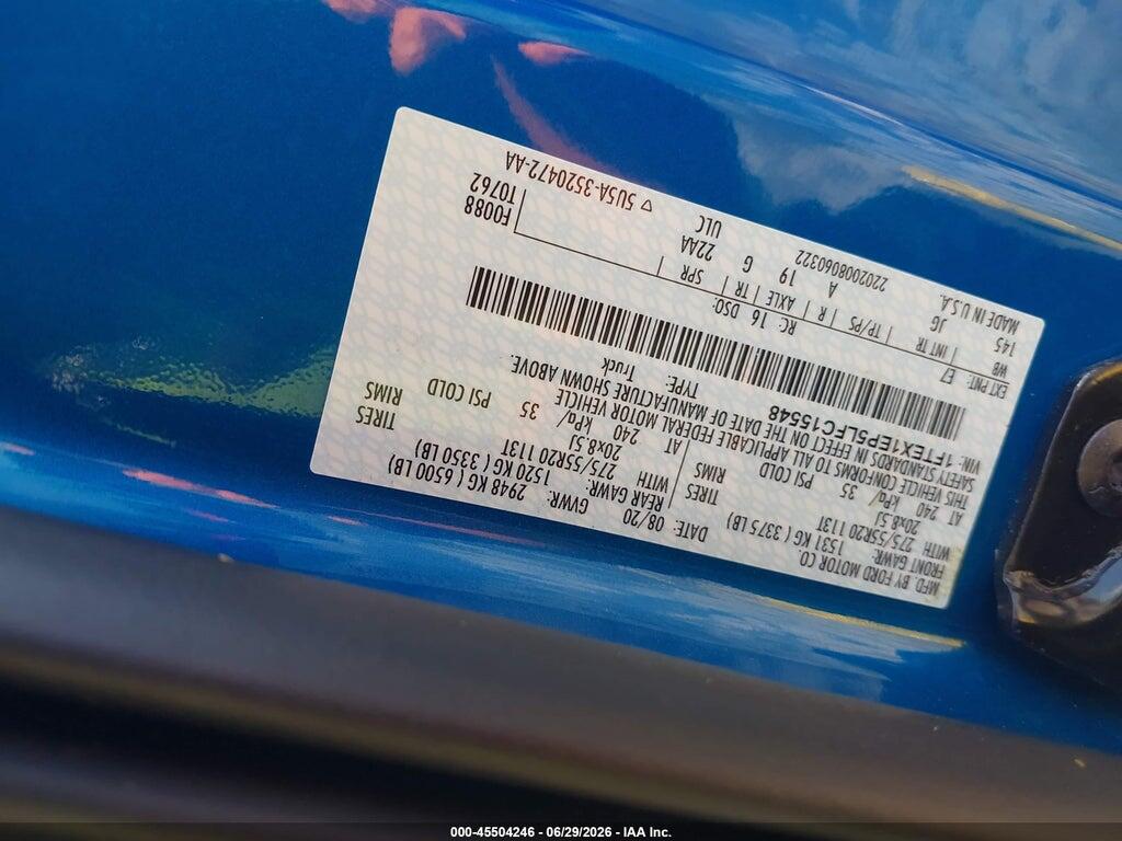 1FTEX1EP5LFC15548 2020 FORD F-150 photo no. 9