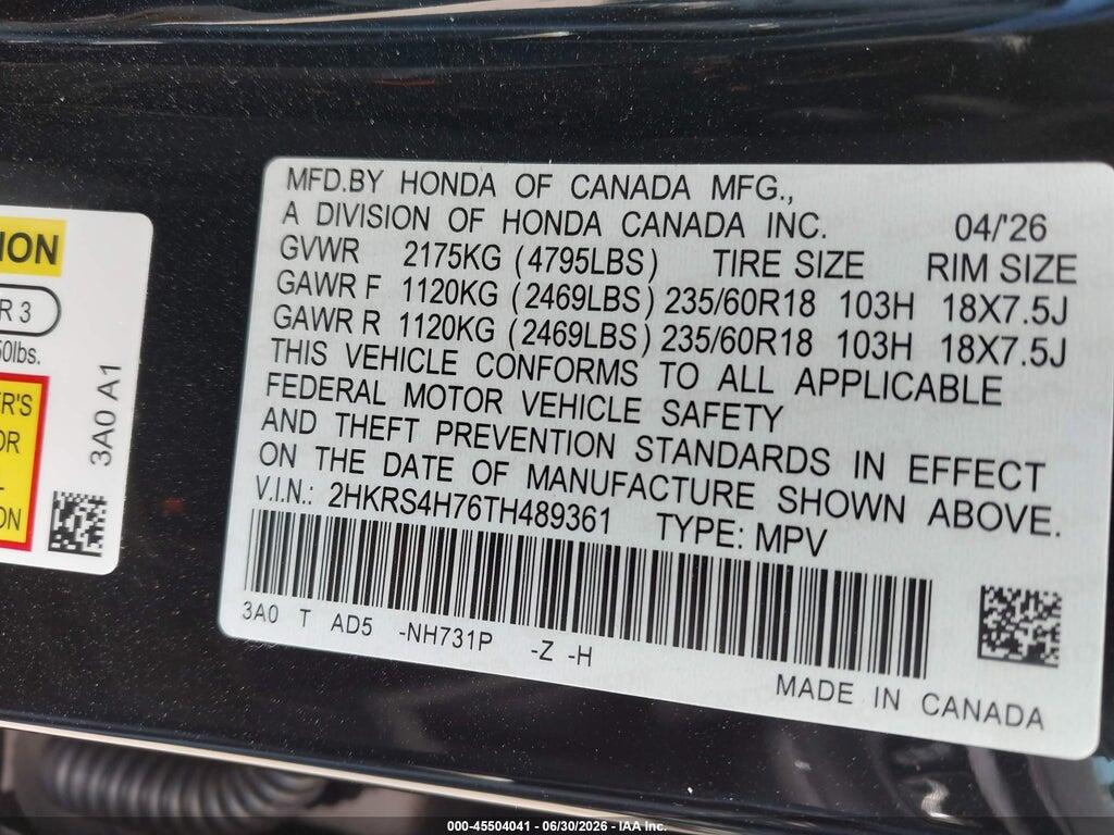 2HKRS4H76TH489361 2026 HONDA CR-V photo no. 9