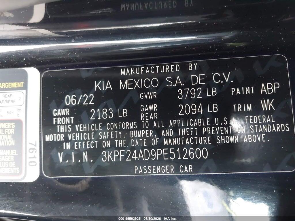 3KPF24AD9PE512600 2023 KIA FORTE photo no. 9