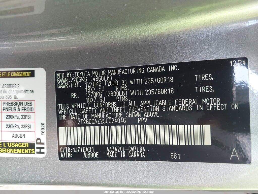 2T2GDCAZ2SC024046 2025 LEXUS NX 250 photo no. 9