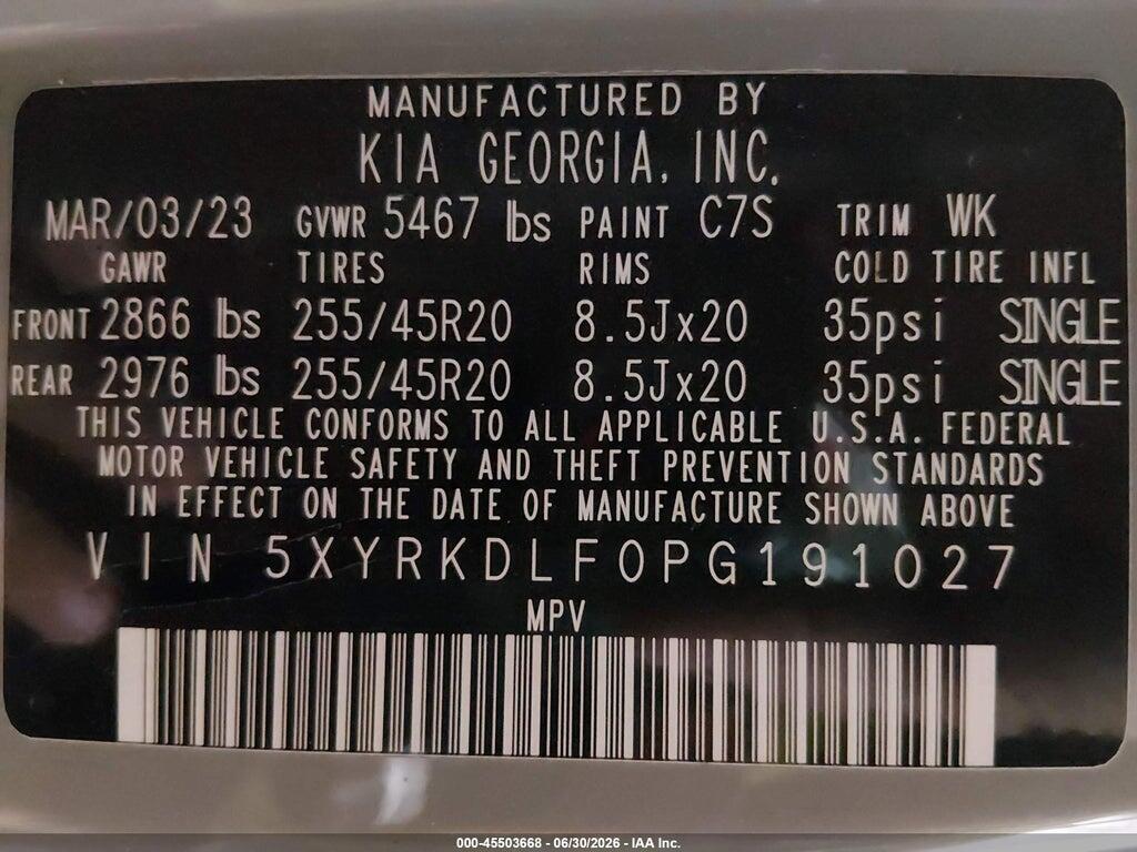 5XYRKDLF0PG191027 2023 KIA SORENTO photo no. 9