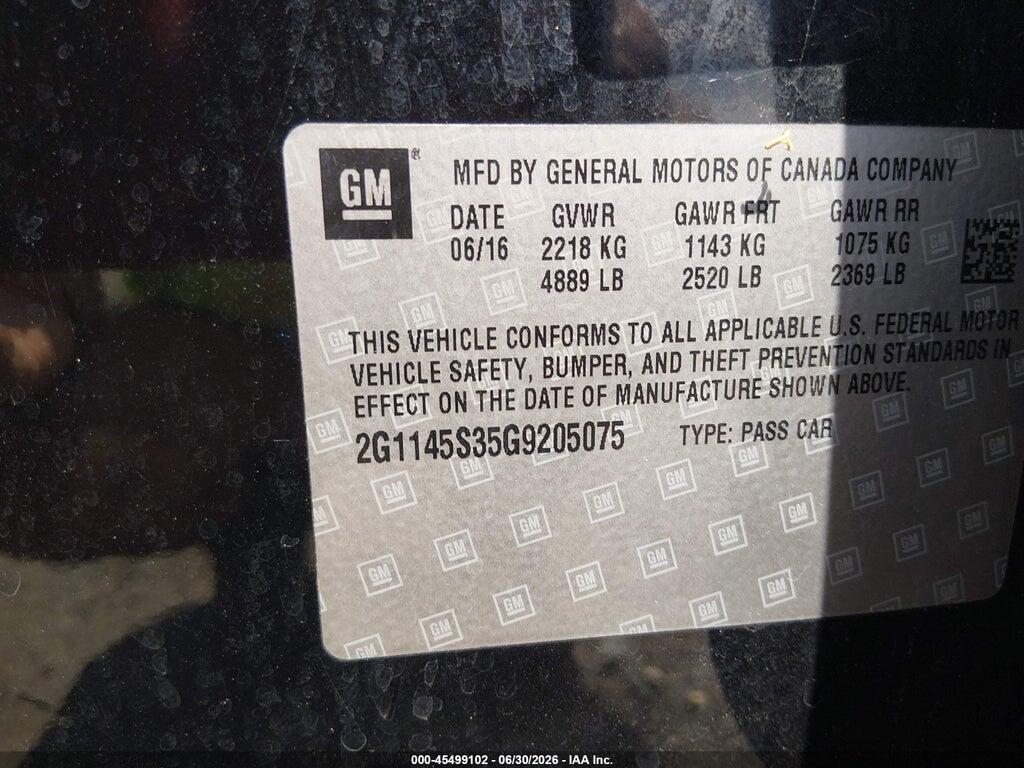 2G1145S35G9205075 2016 CHEVROLET IMPALA photo no. 9