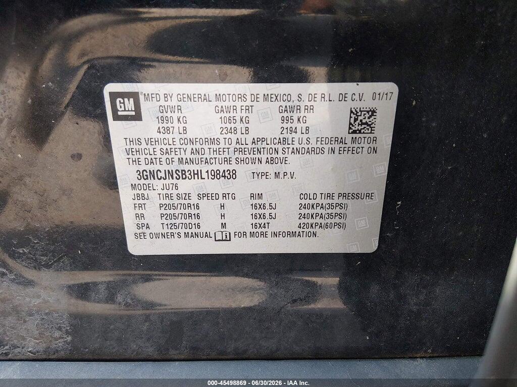 3GNCJNSB3HL198438 2017 CHEVROLET TRAX photo no. 9