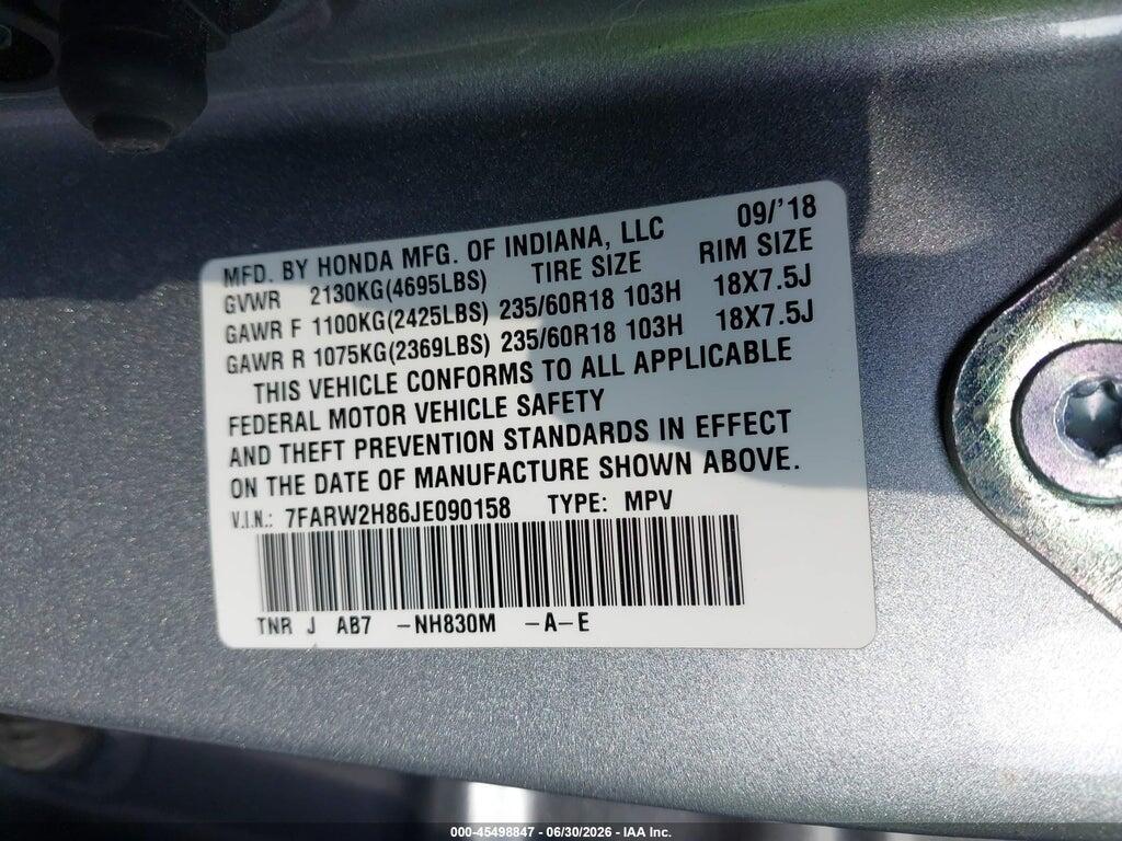 7FARW2H86JE090158 2018 HONDA CR-V photo no. 9