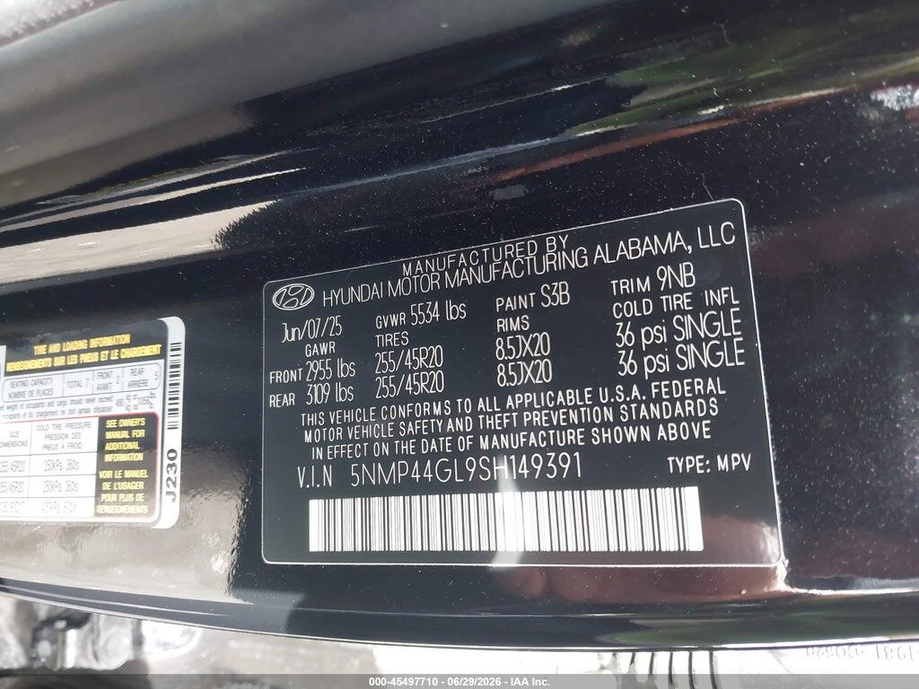 5NMP44GL9SH149391 2025 HYUNDAI SANTA FE photo no. 9