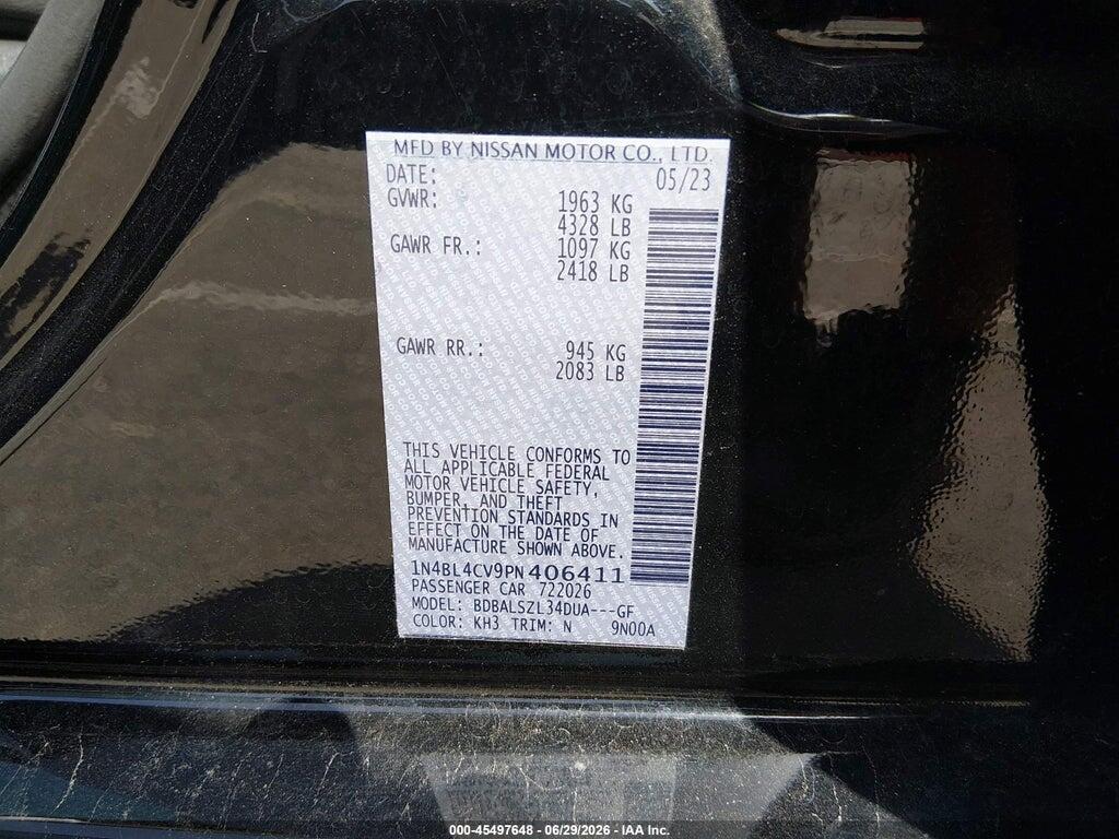 1N4BL4CV9PN406411 2023 NISSAN ALTIMA photo no. 9