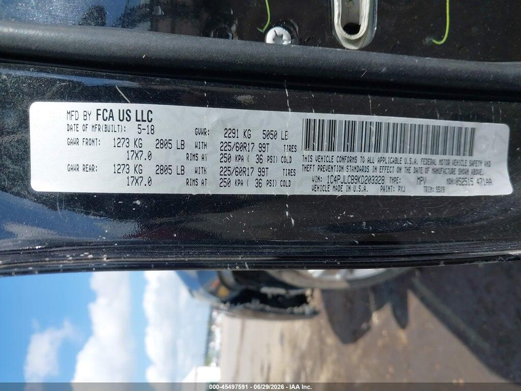 1C4PJLCB9KD203328 2019 JEEP CHEROKEE photo no. 9