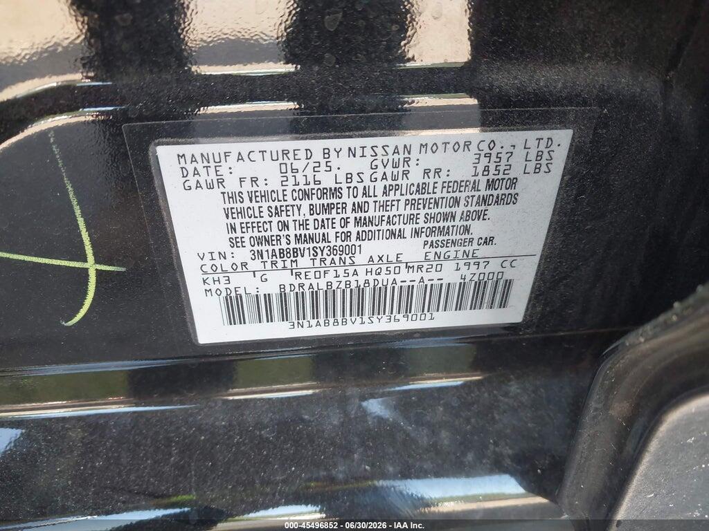 3N1AB8BV1SY369001 2025 NISSAN SENTRA photo no. 9