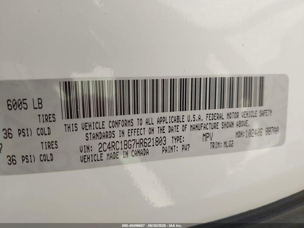 2C4RC1BG7HR621803 2017 CHRYSLER PACIFICA photo no. 9