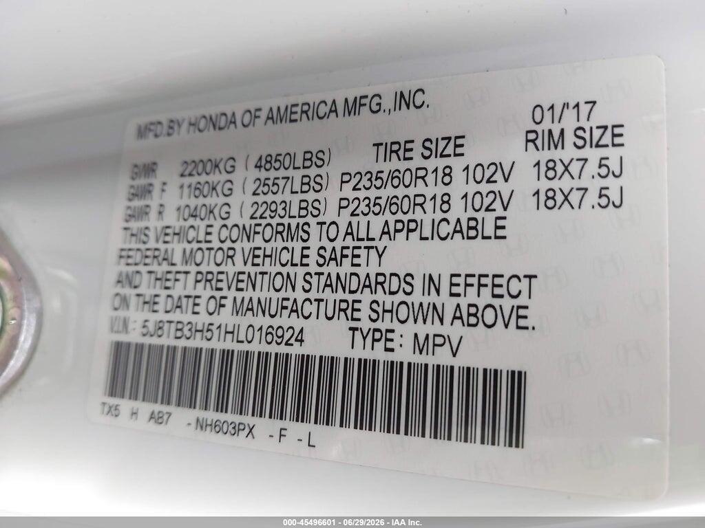 5J8TB3H51HL016924 2017 ACURA RDX photo no. 9