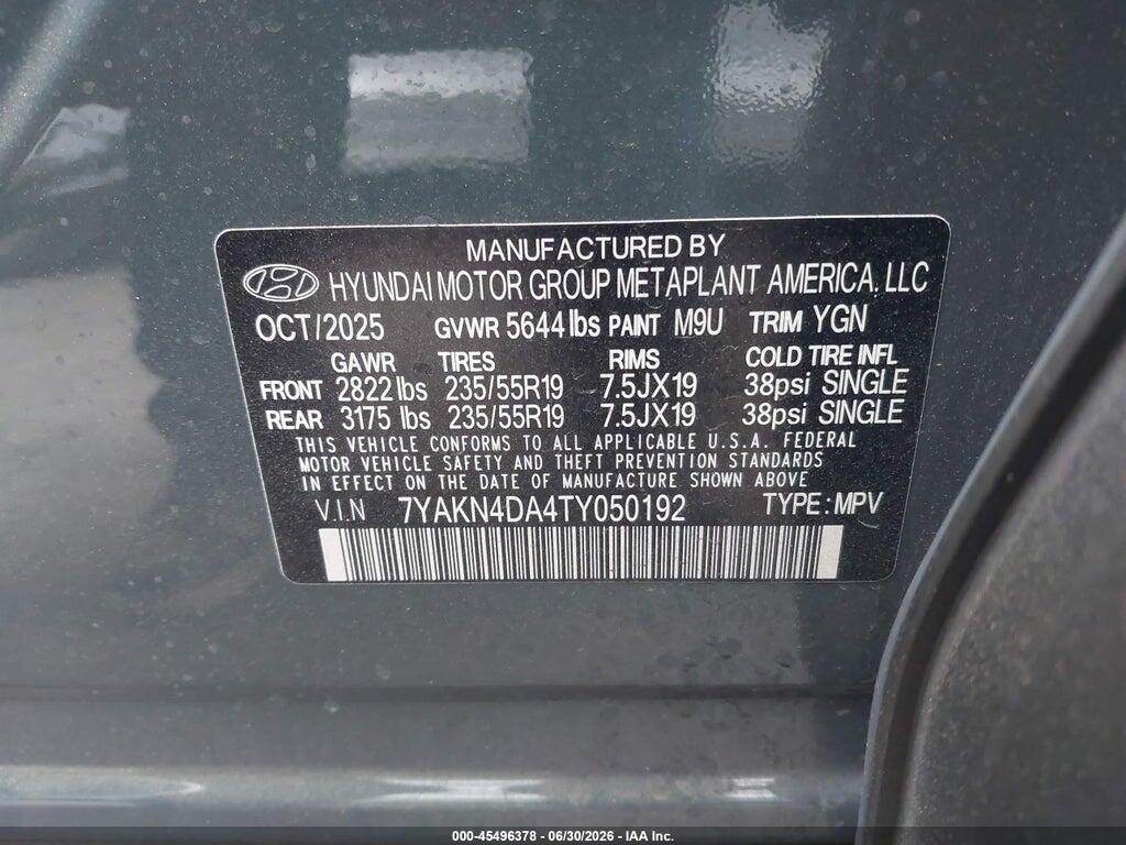 7YAKN4DA4TY050192 2026 HYUNDAI IONIQ 5 photo no. 9