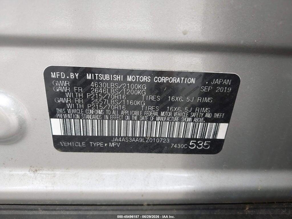 JA4AS3AA9LZ010723 2020 MITSUBISHI ECLIPSE CROSS photo no. 9