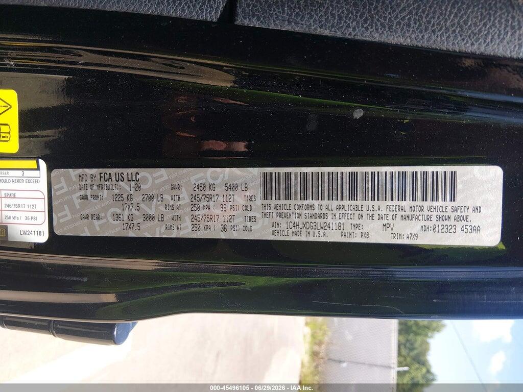1C4HJXDG3LW241181 2020 JEEP WRANGLER UNLIMITED photo no. 9