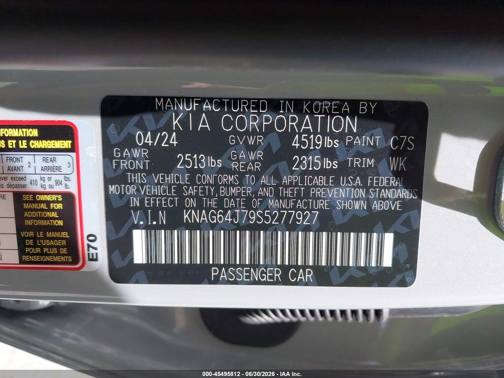 KNAG64J79S5277927 2025 KIA K5 photo no. 9