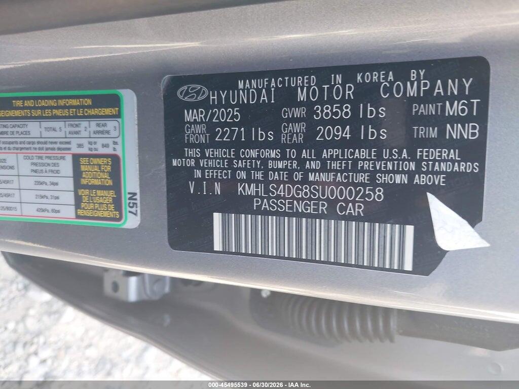 KMHLS4DG8SU000258 2025 HYUNDAI ELANTRA photo no. 9