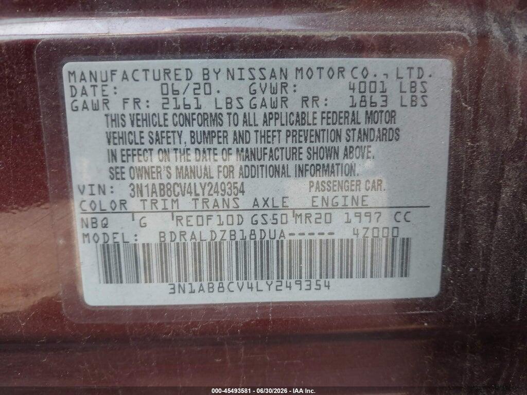 3N1AB8CV4LY249354 2020 NISSAN SENTRA photo no. 9
