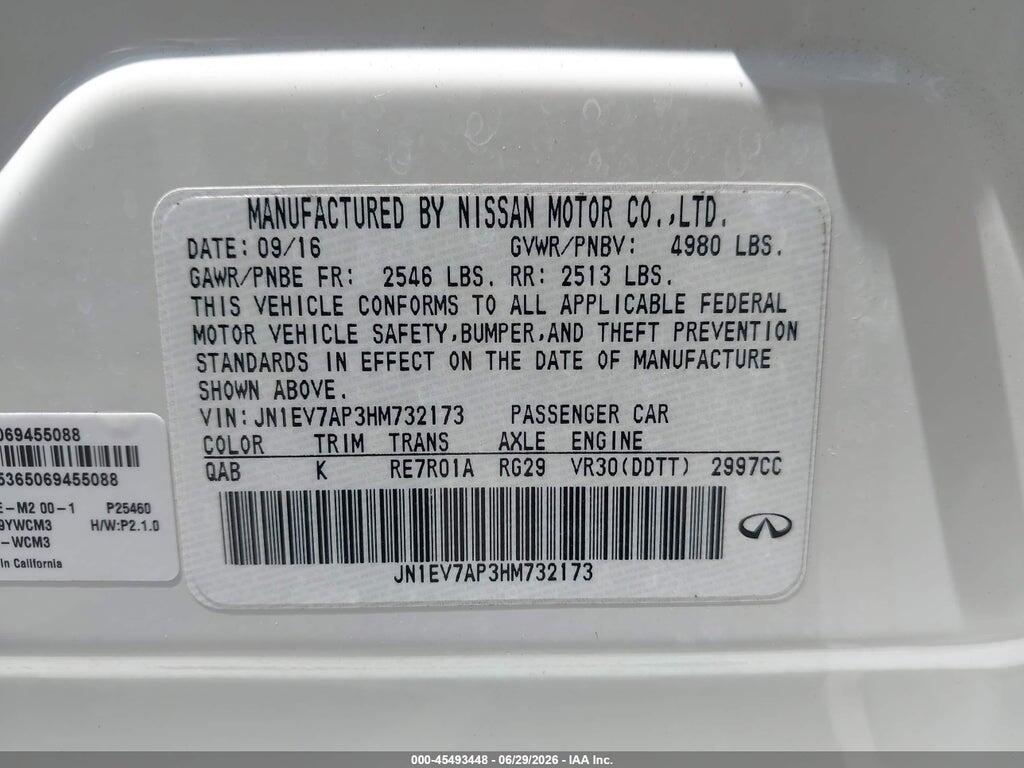 JN1EV7AP3HM732173 2017 INFINITI Q50 photo no. 9