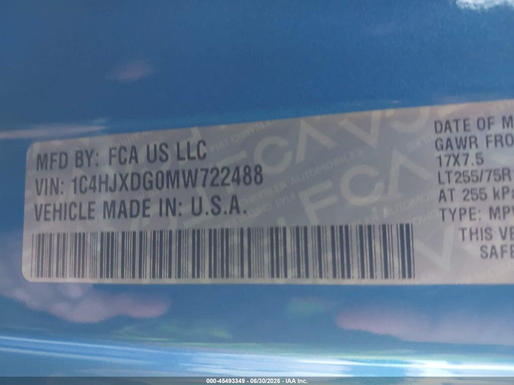 1C4HJXDG0MW722488 2021 JEEP WRANGLER UNLIMITED photo no. 9