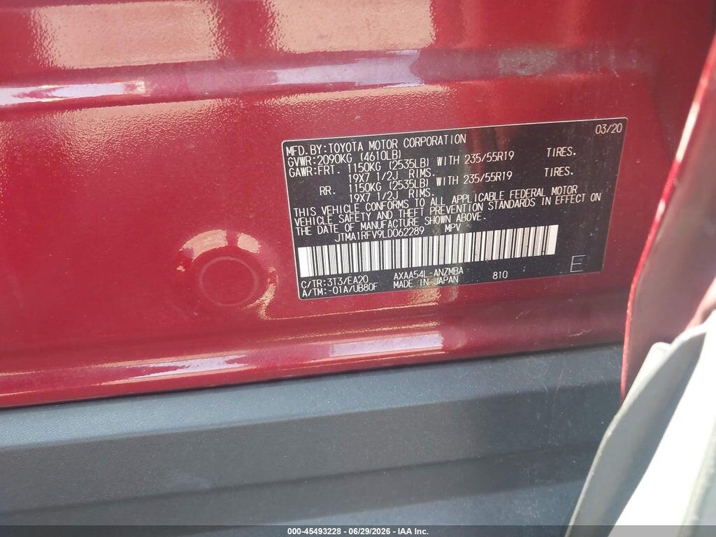 JTMA1RFV9LD062289 2020 TOYOTA RAV4 photo no. 9