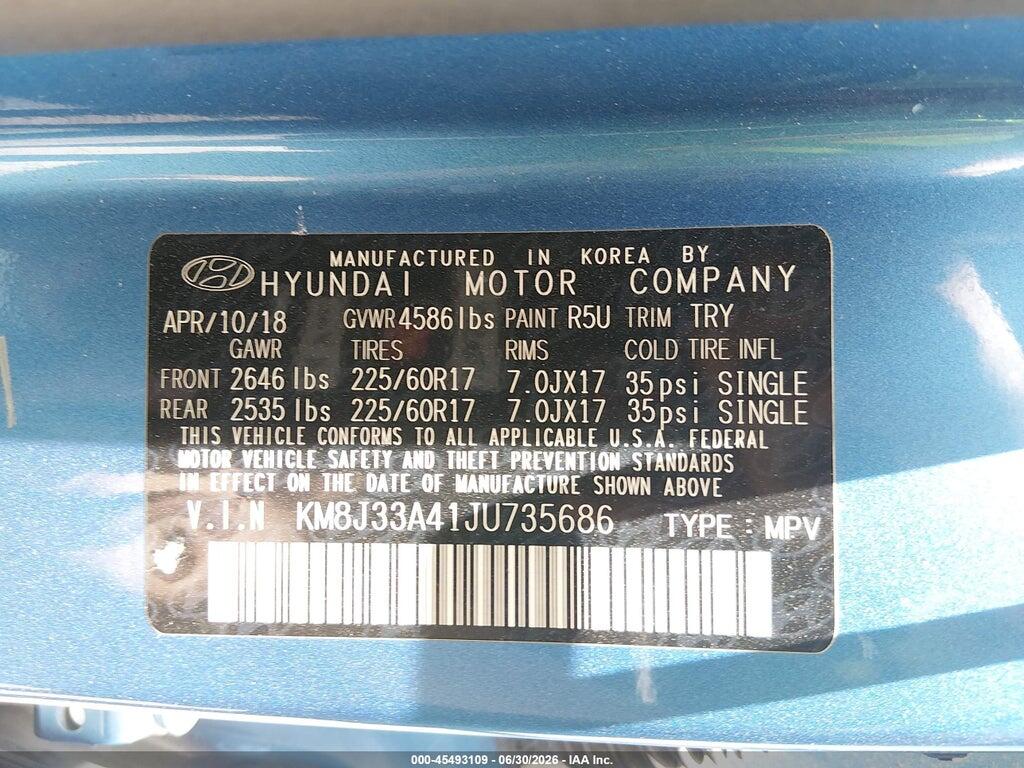 KM8J33A41JU735686 2018 HYUNDAI TUCSON photo no. 9