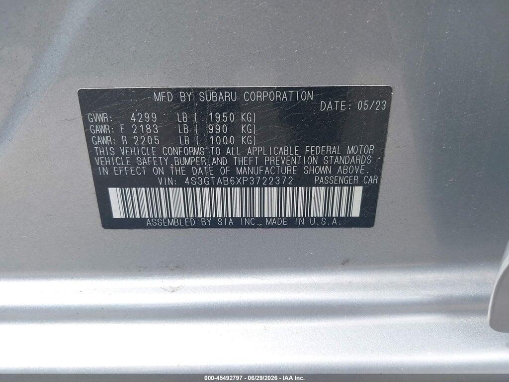 4S3GTAB6XP3722372 2023 SUBARU IMPREZA photo no. 9