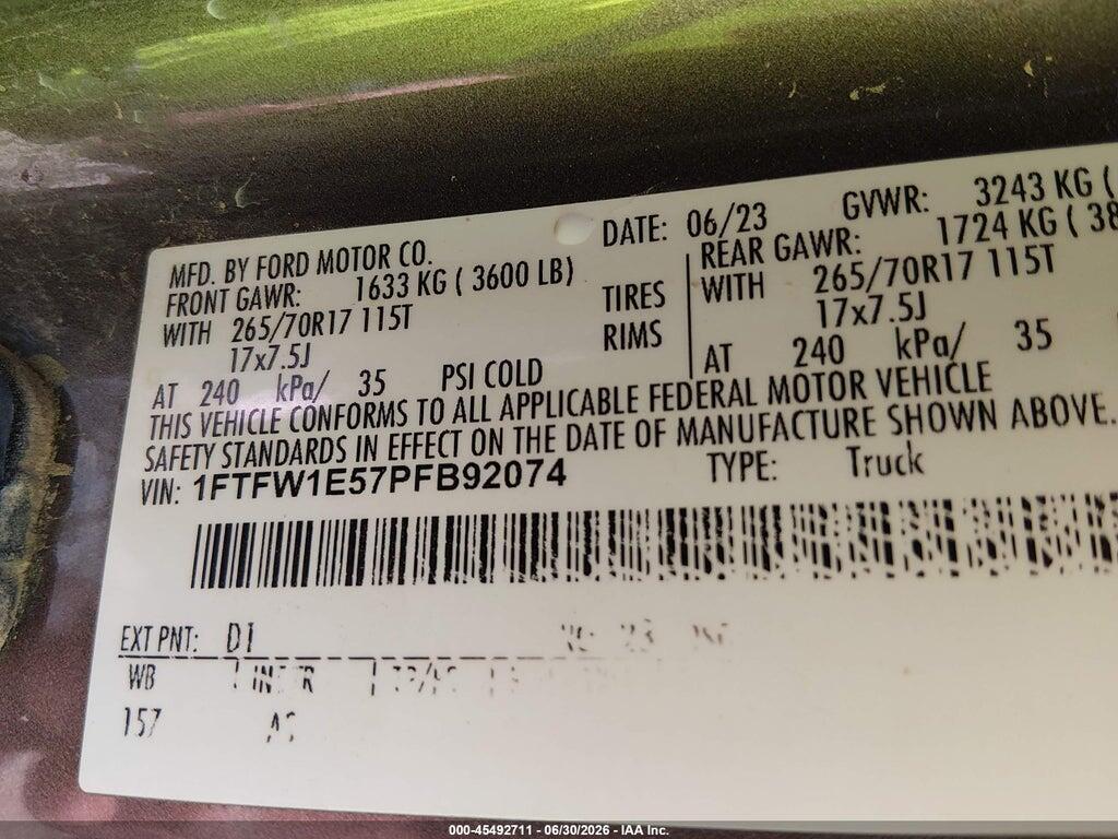 1FTFW1E57PFB92074 2023 FORD F-150 photo no. 9