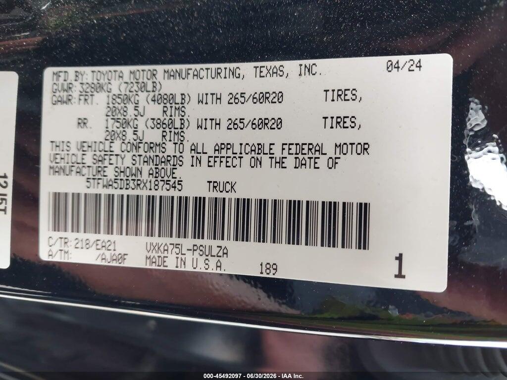 5TFWA5DB3RX187545 2024 TOYOTA TUNDRA photo no. 9