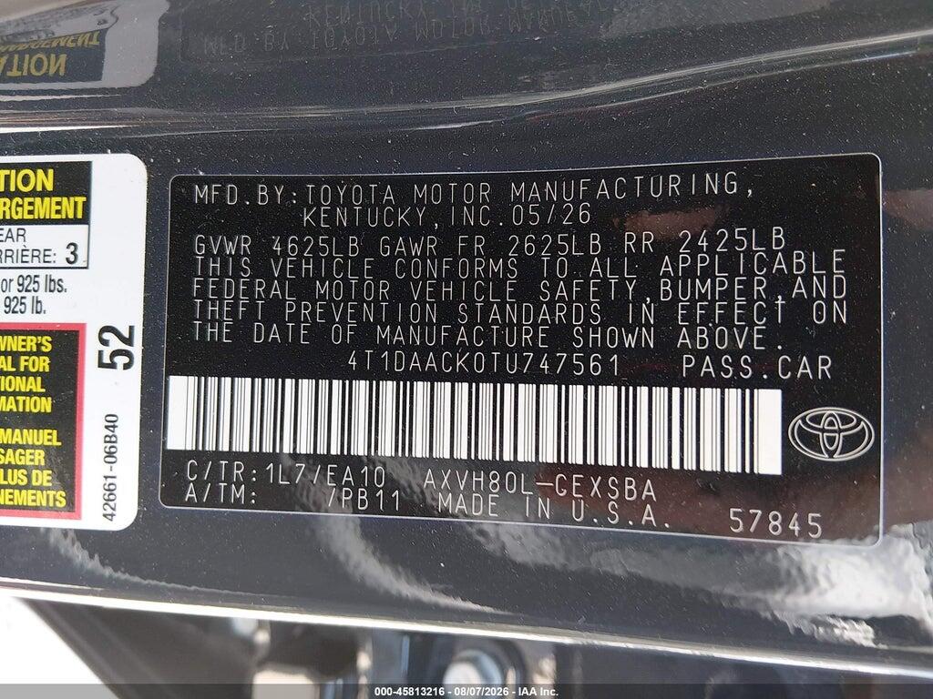 4T1DAACK0TU747561 2026 TOYOTA CAMRY photo no. 9