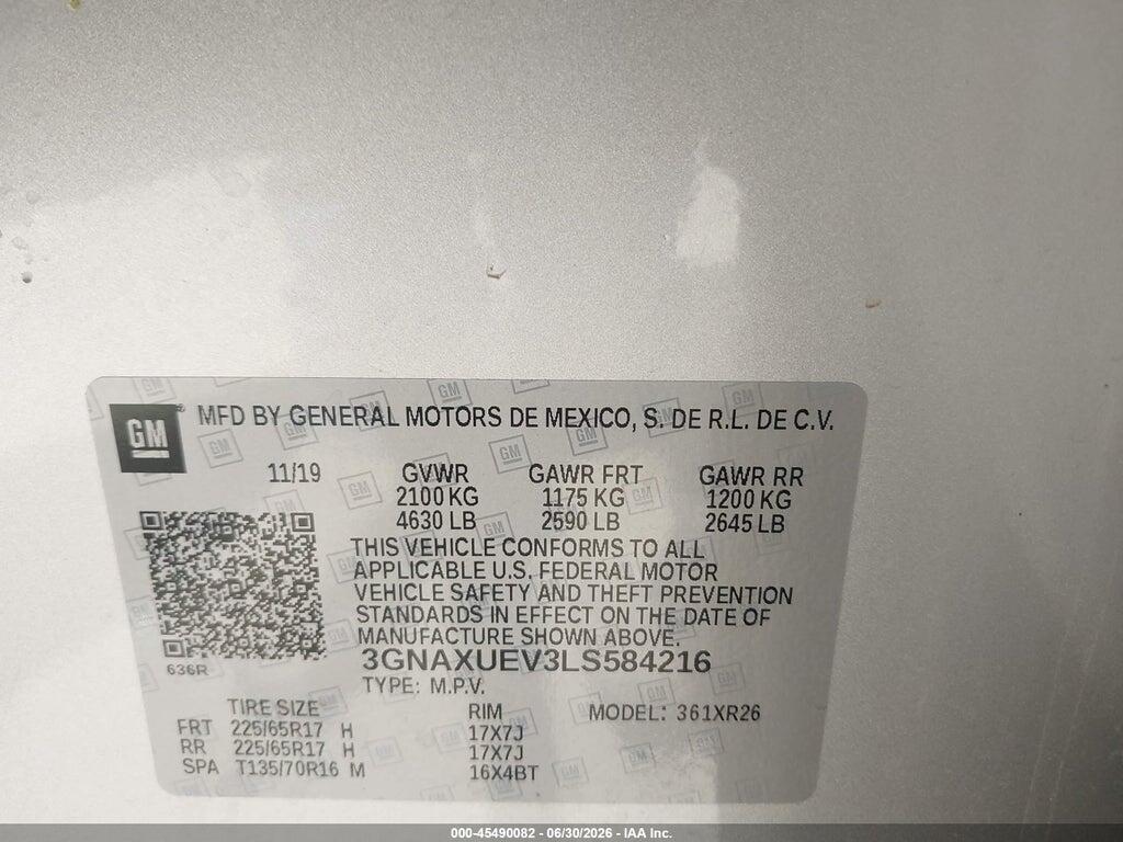 3GNAXUEV3LS584216 2020 CHEVROLET EQUINOX photo no. 9